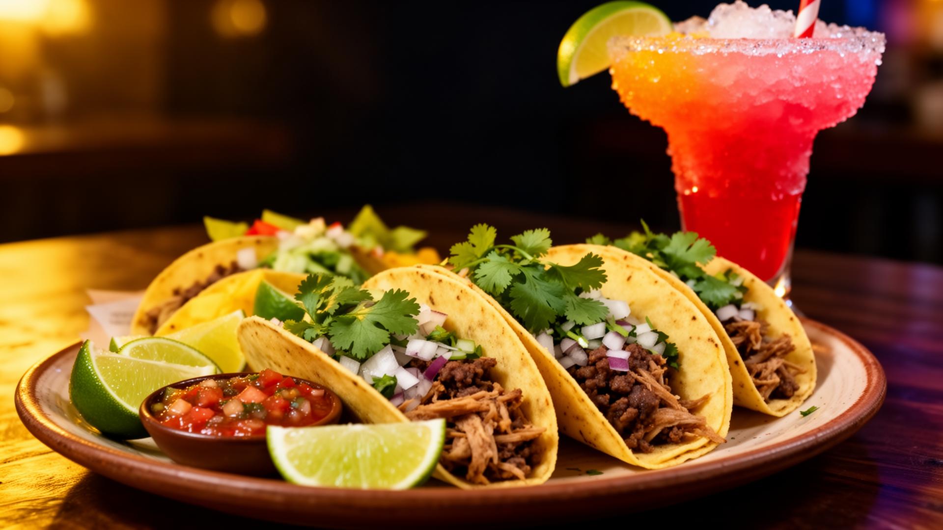 Mexic103 tacos and margarita